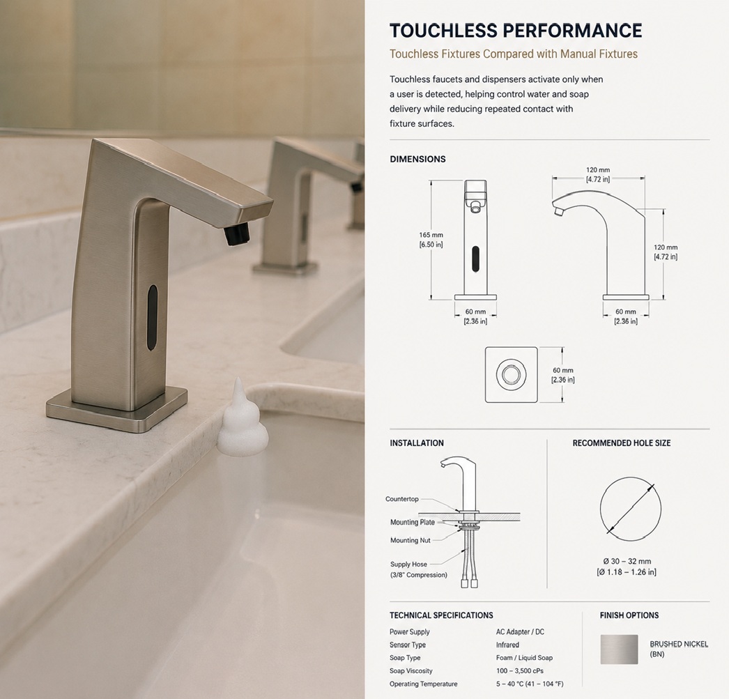 Fontana touchless and manual fixture comparison